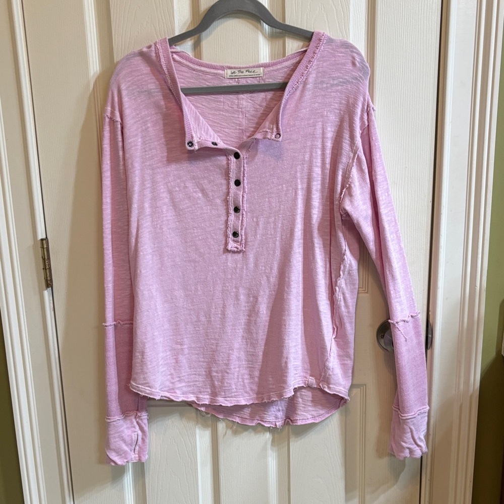 FP Movement by Free People Light Pink Long Sleeve Henley